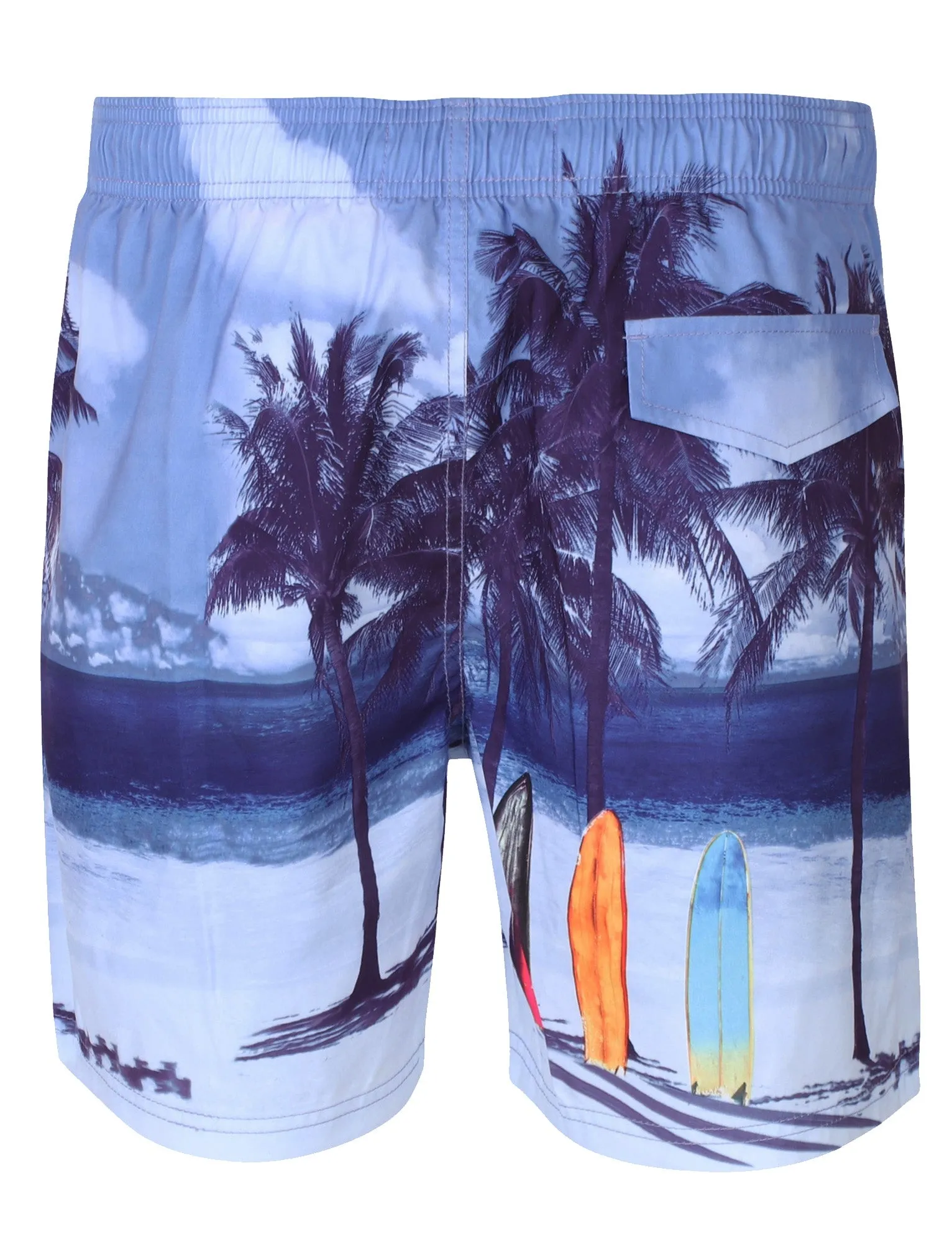 Anstey Beach/Surf Board Scene Swim Shorts With Free Flip Flops - Tokyo Laundry
