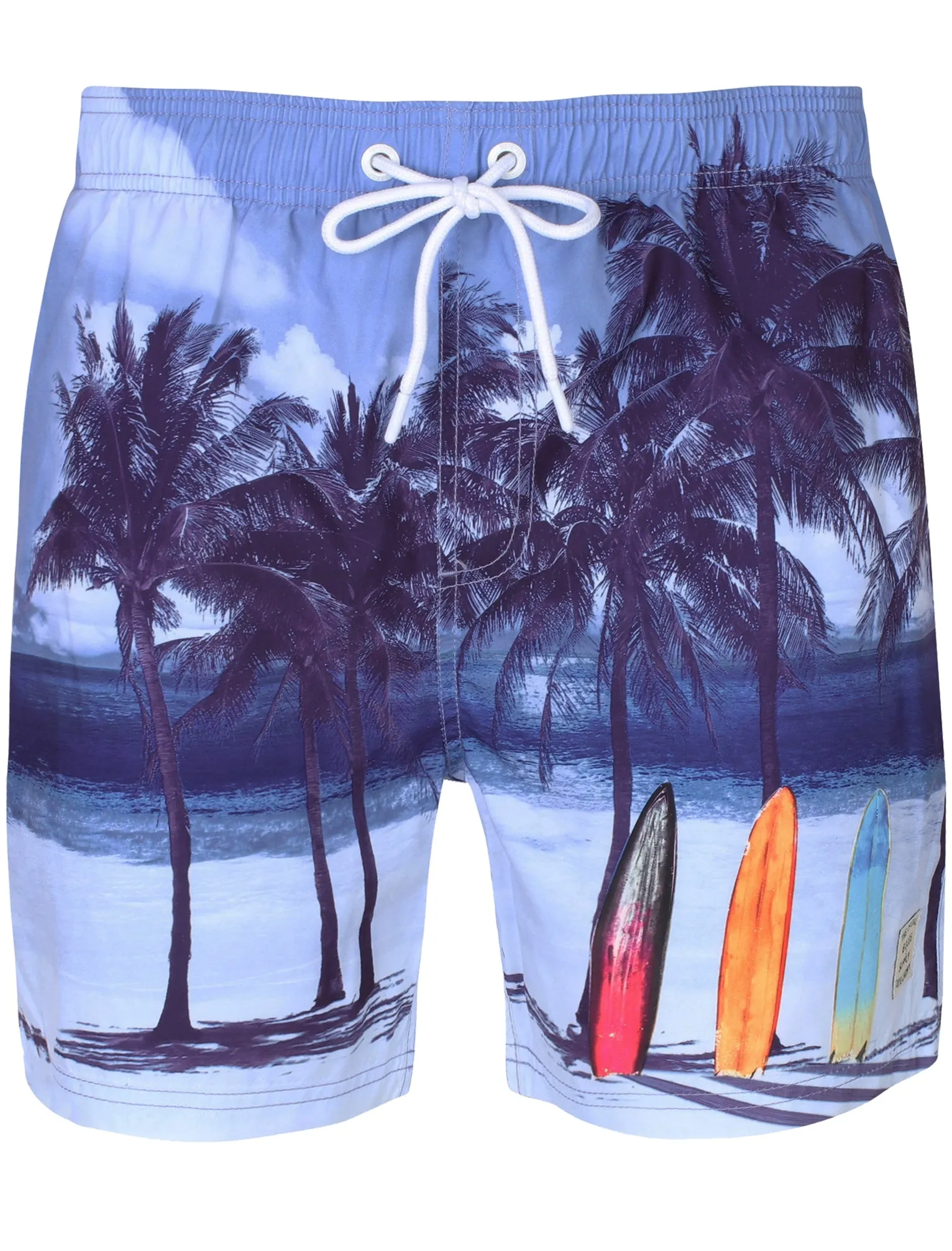 Anstey Beach/Surf Board Scene Swim Shorts With Free Flip Flops - Tokyo Laundry