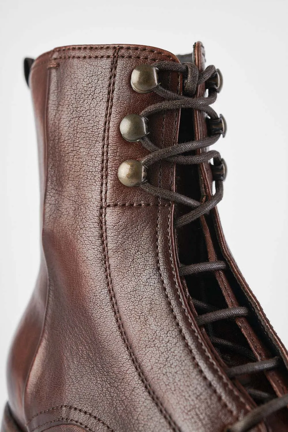 ASTON terra-brown hidden lace up boots.