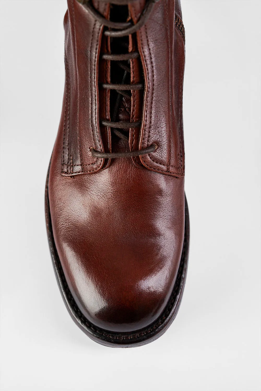 ASTON terra-brown hidden lace up boots.