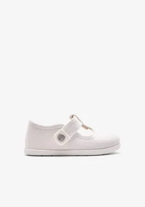 Baby´s White Canvas Mary Janes