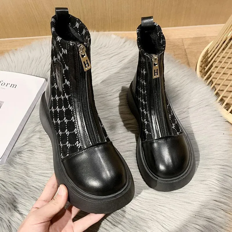 Beauty Versatile Zipper Boots