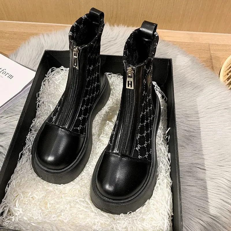 Beauty Versatile Zipper Boots