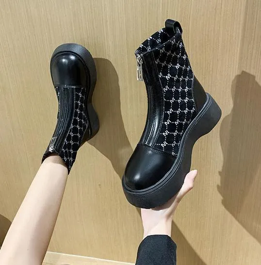 Beauty Versatile Zipper Boots