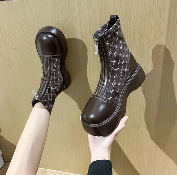 Beauty Versatile Zipper Boots
