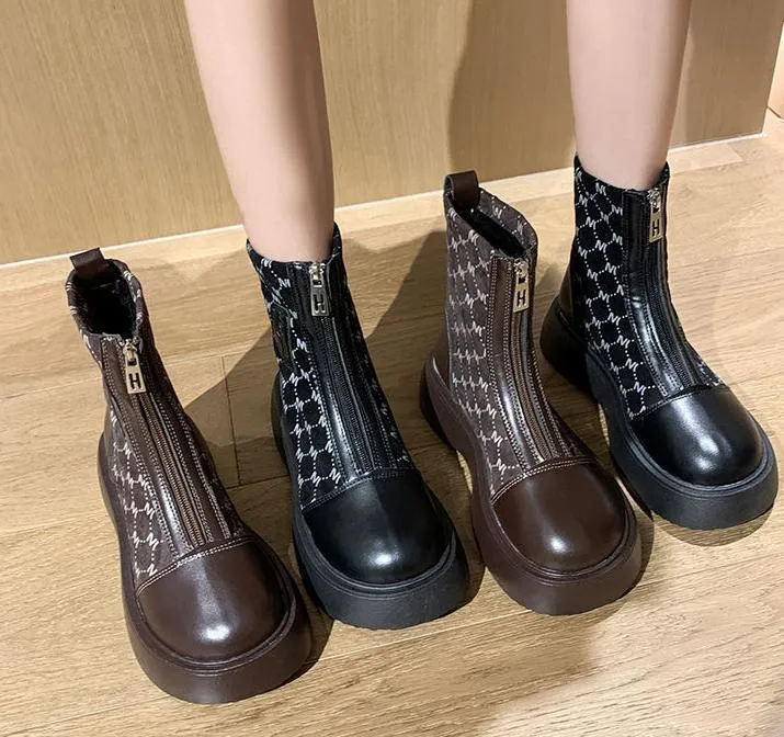 Beauty Versatile Zipper Boots
