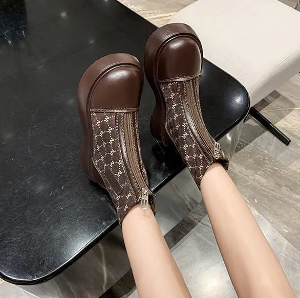 Beauty Versatile Zipper Boots