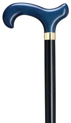 Black and Blue Derby Walking Cane, hardwood Men's 36"