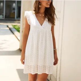 BOHO Spring White Dress