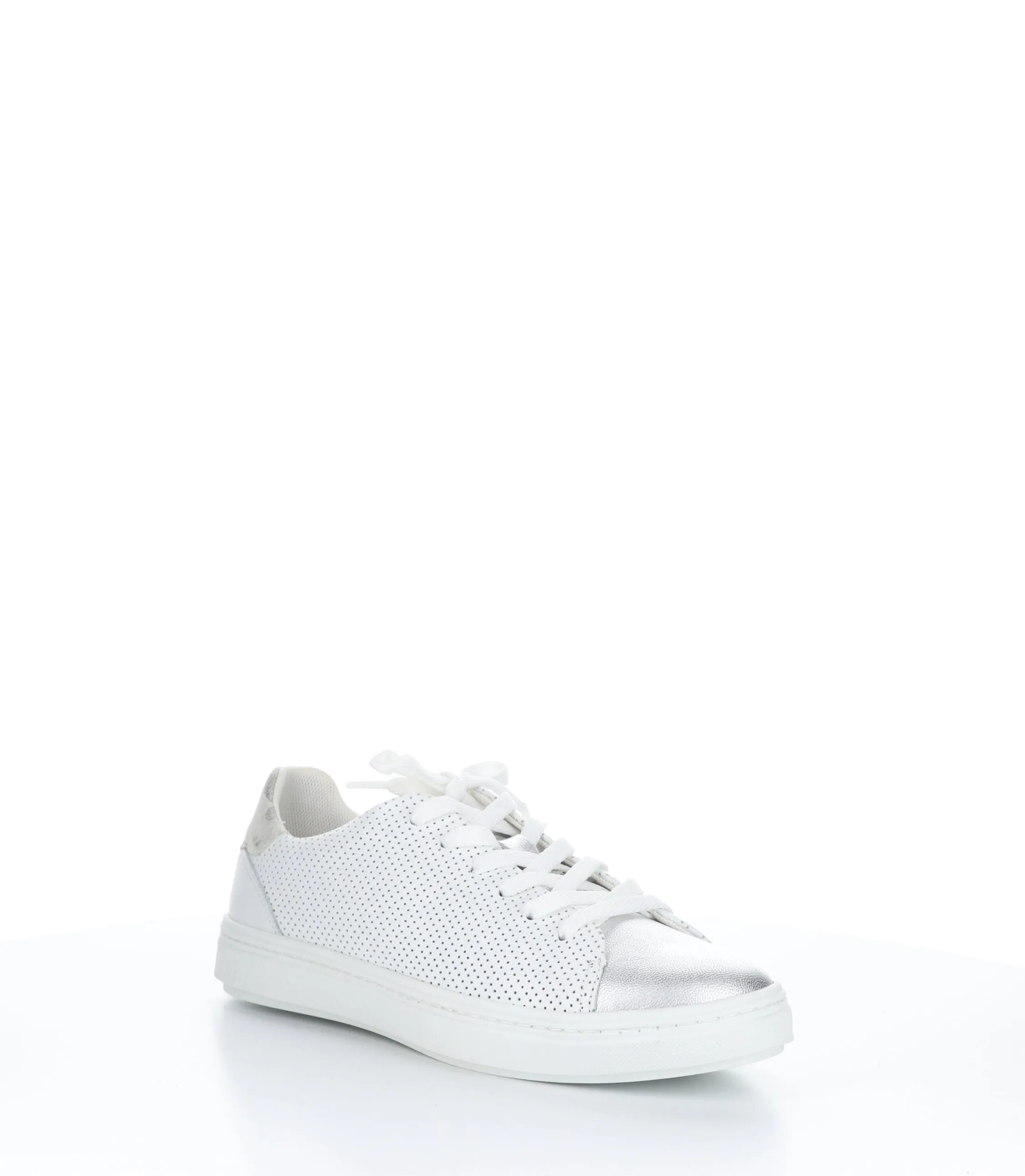 CHERISE SILVER/OFF WHITE Round Toe Trainers