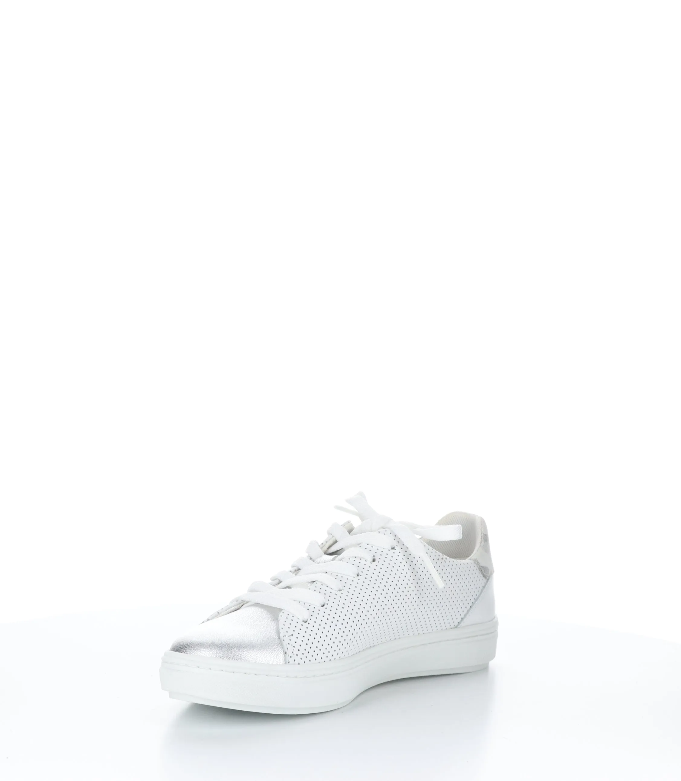 CHERISE SILVER/OFF WHITE Round Toe Trainers