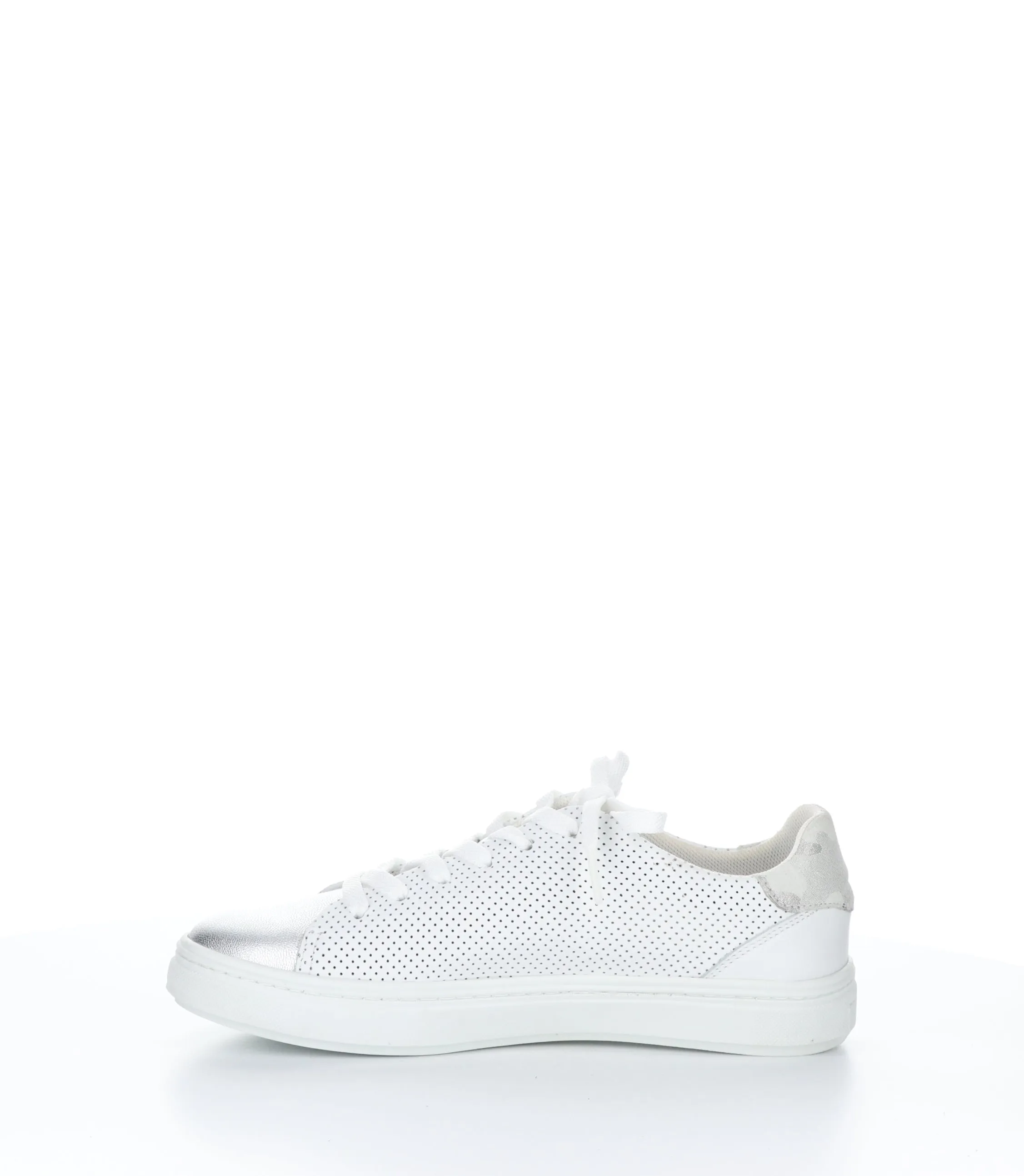 CHERISE SILVER/OFF WHITE Round Toe Trainers