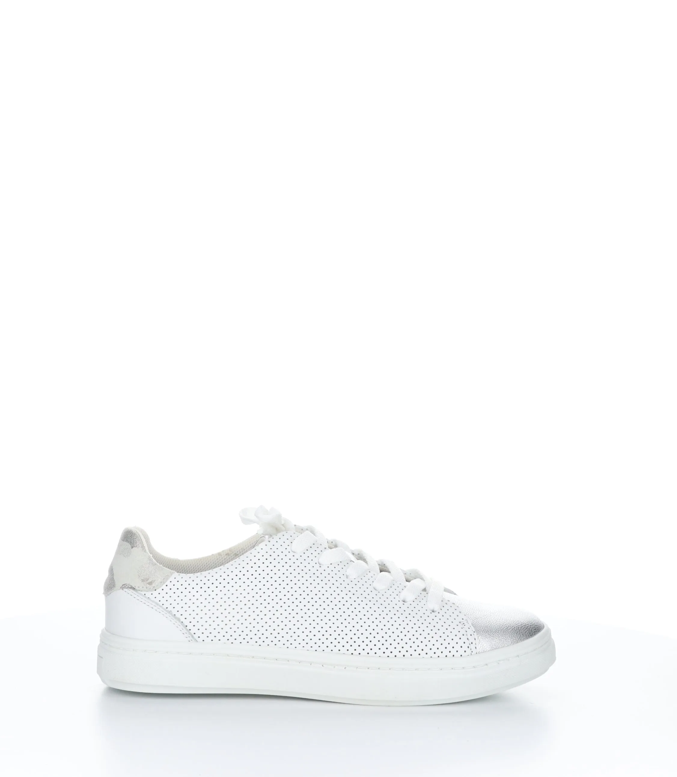 CHERISE SILVER/OFF WHITE Round Toe Trainers