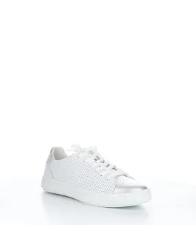 CHERISE SILVER/OFF WHITE Round Toe Trainers