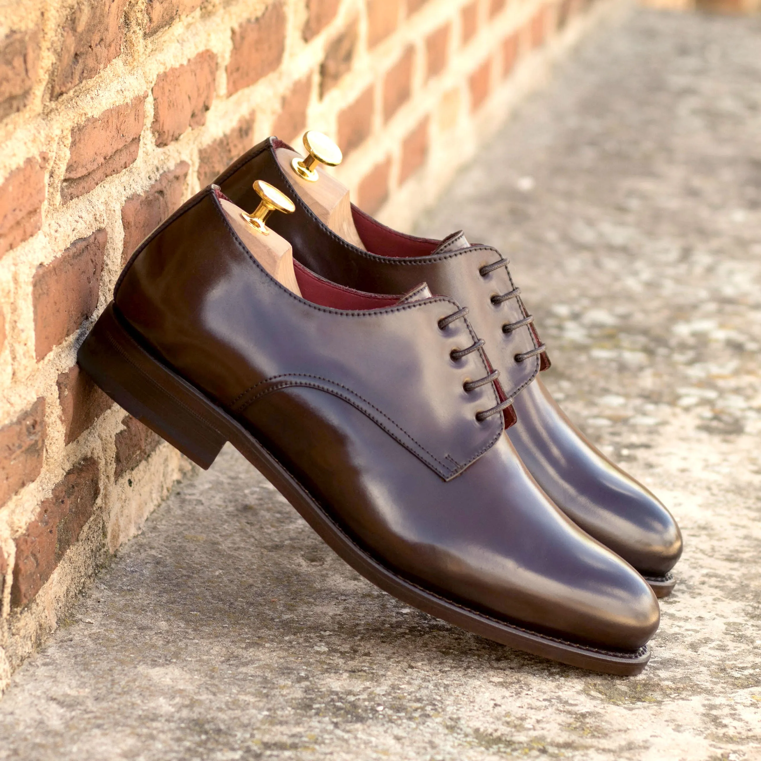 DapperFam Vero in Dark Brown Men's Italian Cordovan Leather Derby