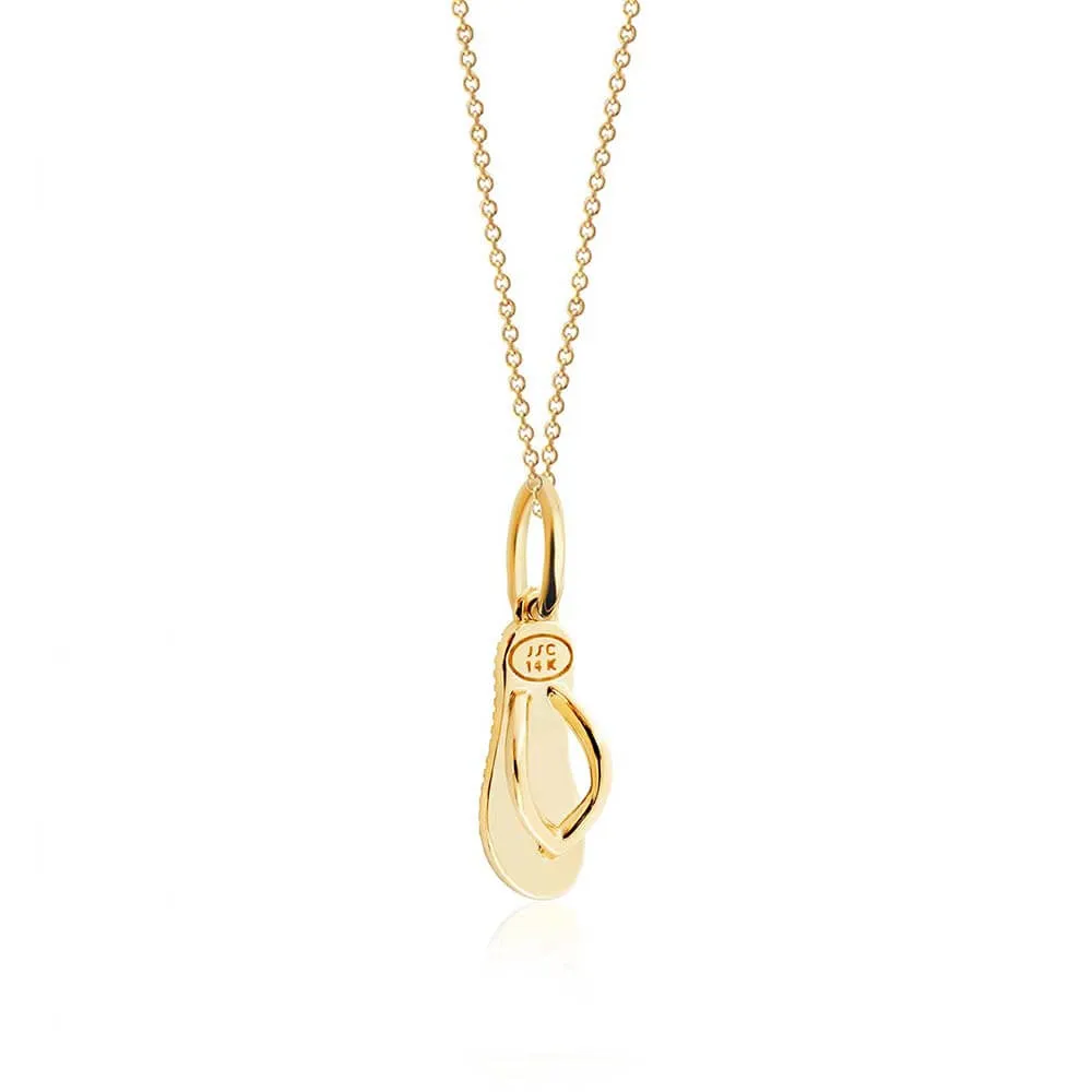 Flip Flop Charm Solid Gold Mini