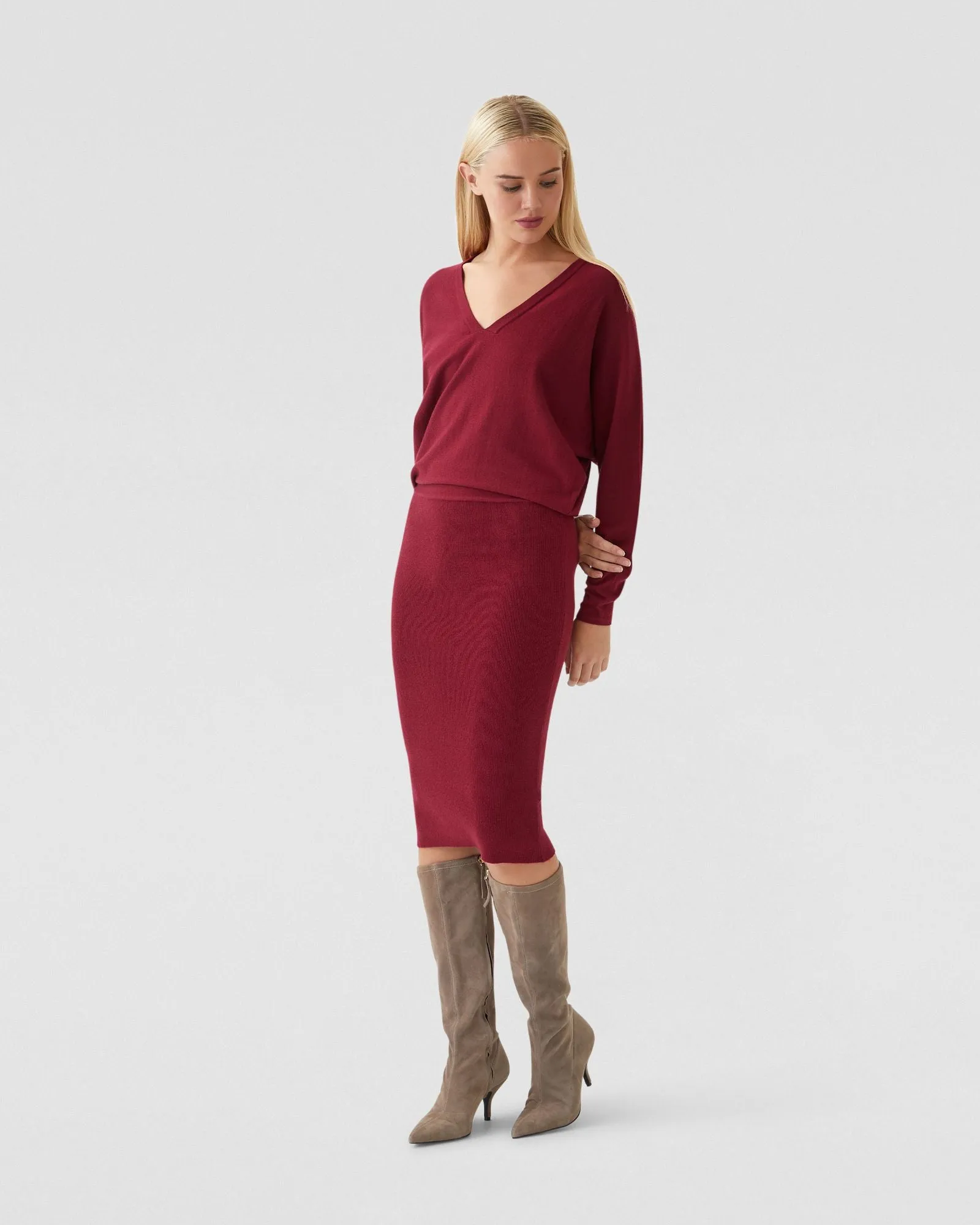 Francesca V-Neck Knitted Dress