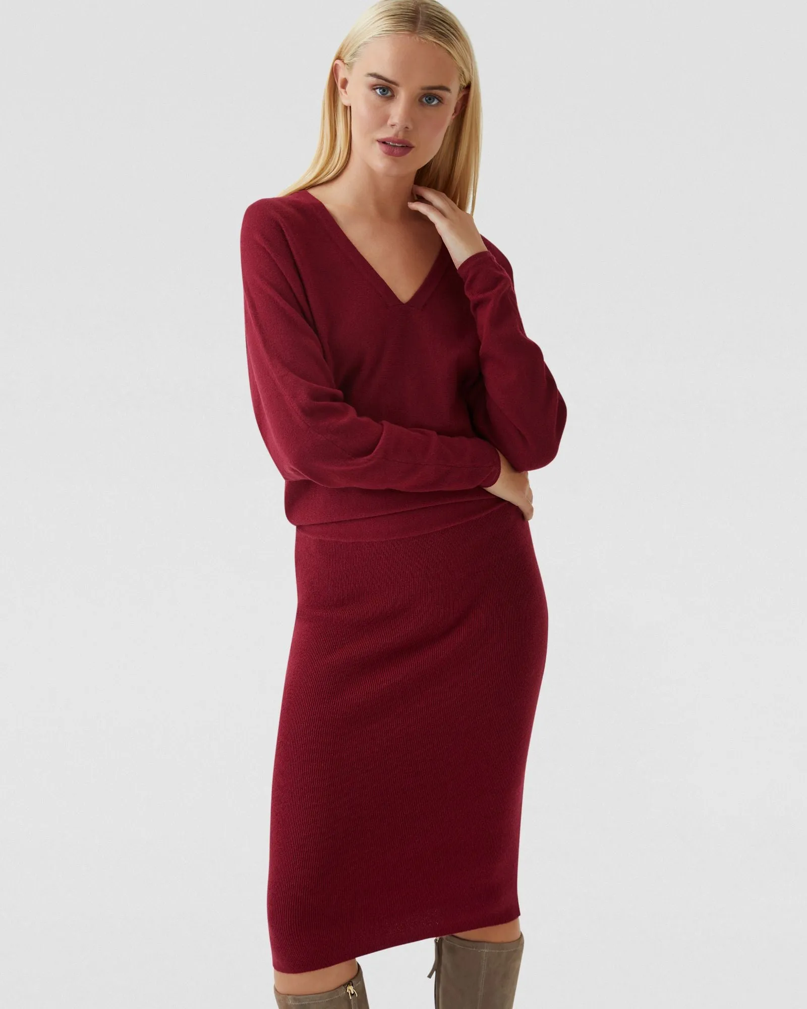 Francesca V-Neck Knitted Dress