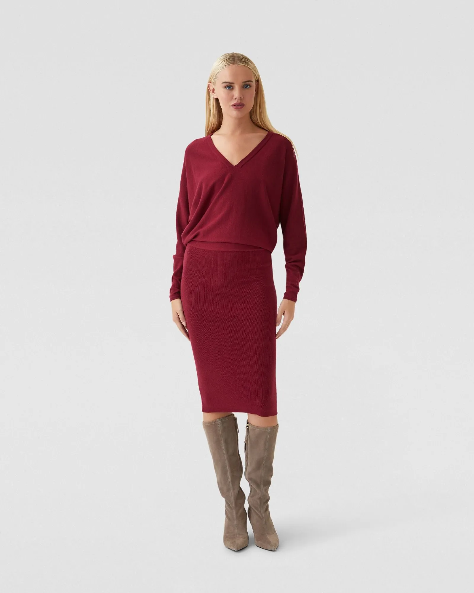Francesca V-Neck Knitted Dress