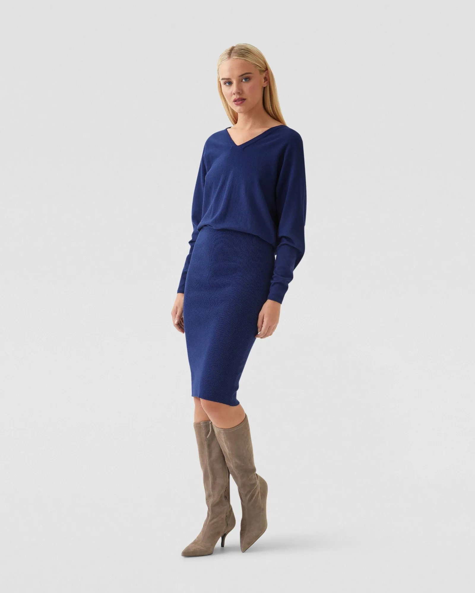 Francesca V-Neck Knitted Dress