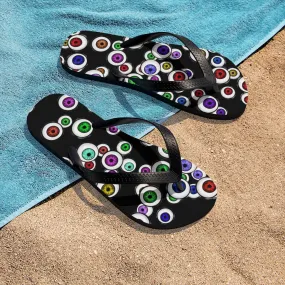 Goth Shoes Eyeballs Everywhere Halloween Unisex Flip-Flops