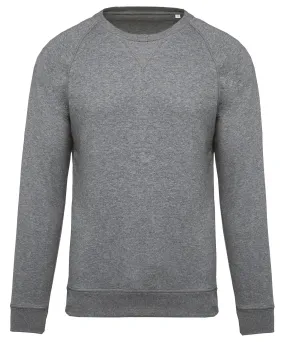 Grey Heather - Men's organic cotton crew neck raglan sleeve sweatshirt