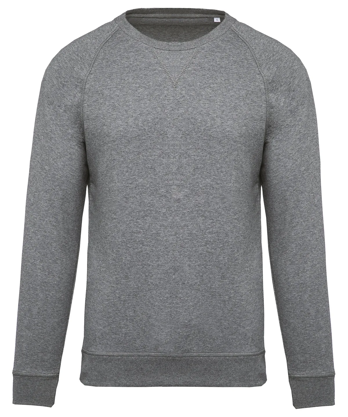 Grey Heather - Men's organic cotton crew neck raglan sleeve sweatshirt