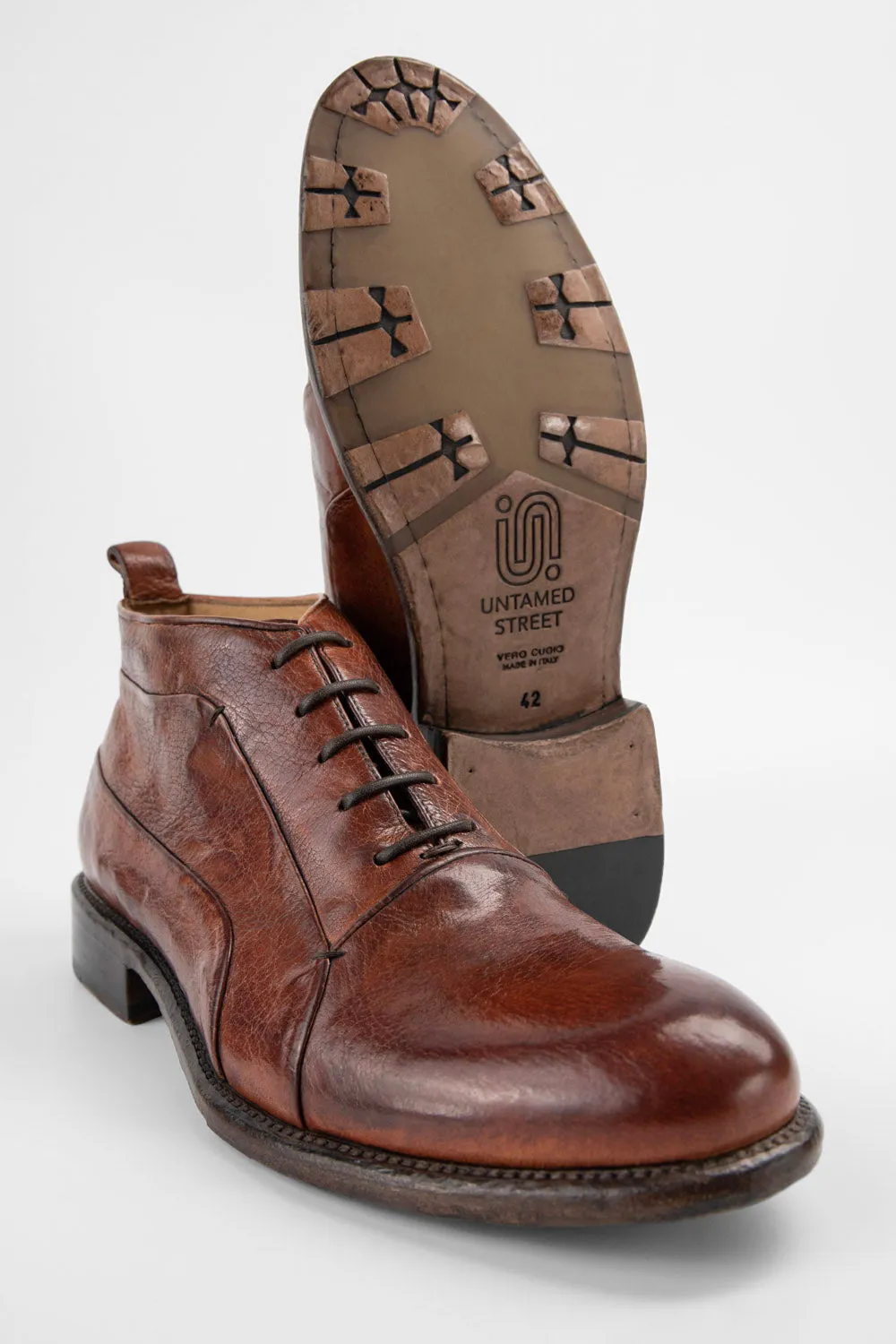 KNIGHTON EDGE rich-cognac chukka boots.