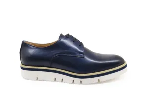 Ladies Classic Derby - Leather Blu - Ultra Light Rubber Sole - DU6006