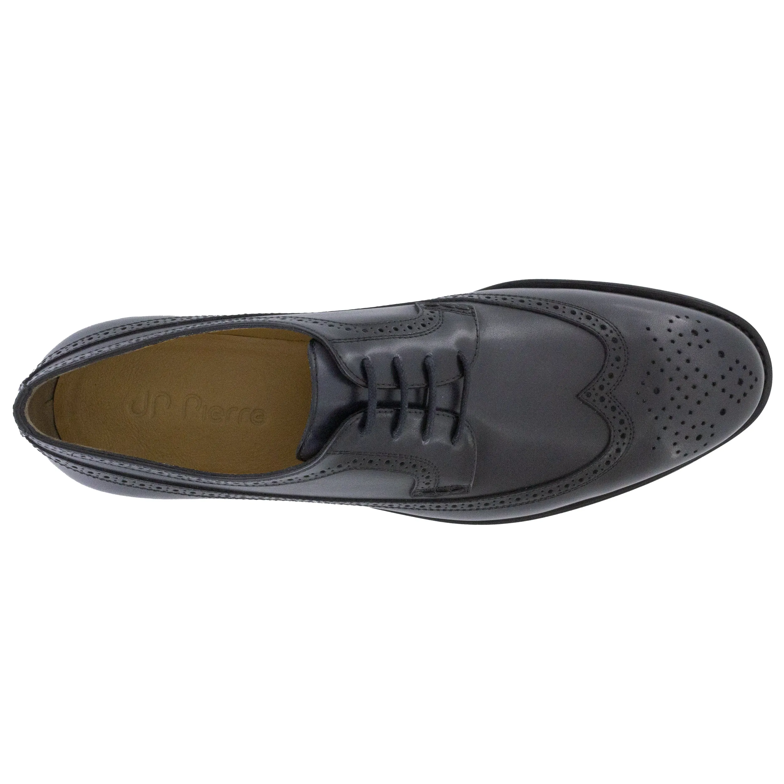 Men´s black leather brogue derby shoes