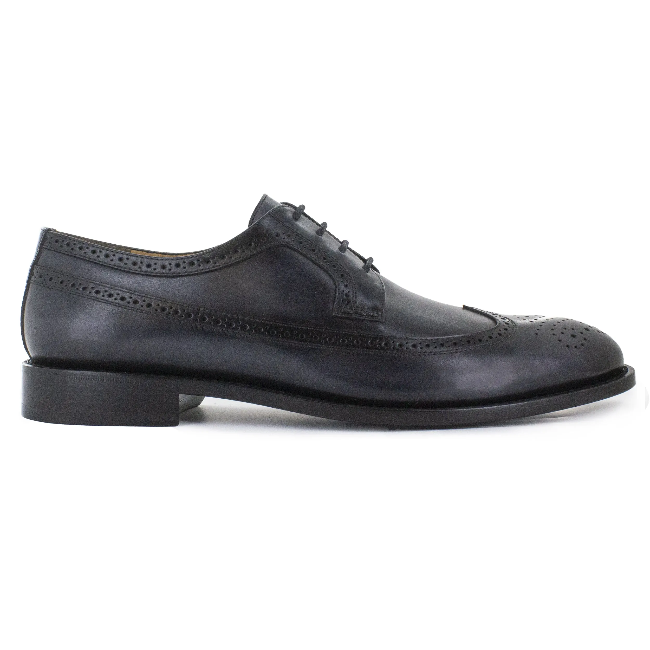Men´s black leather brogue derby shoes