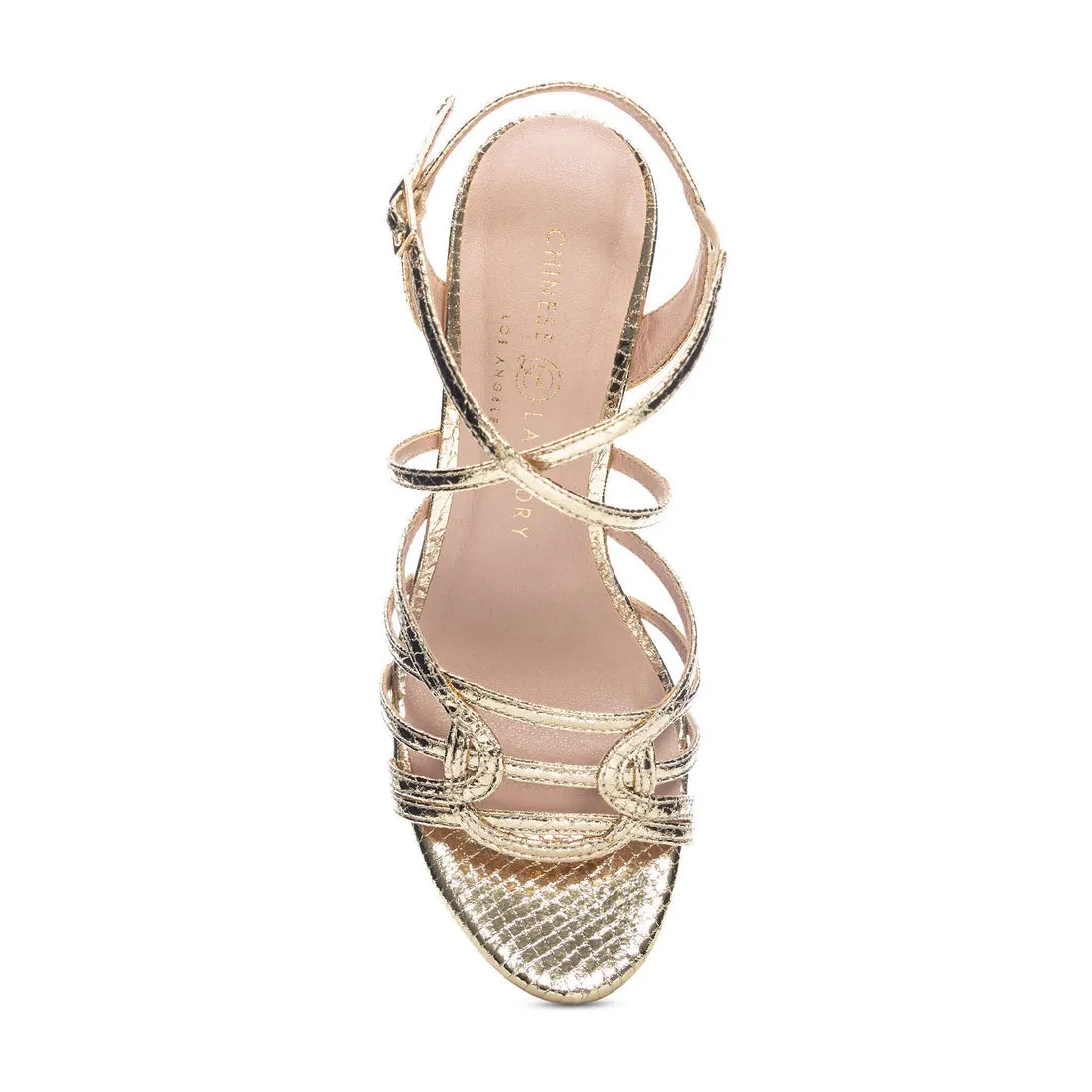 No Prob Platform Metallic Disco Sandal Hi Heels