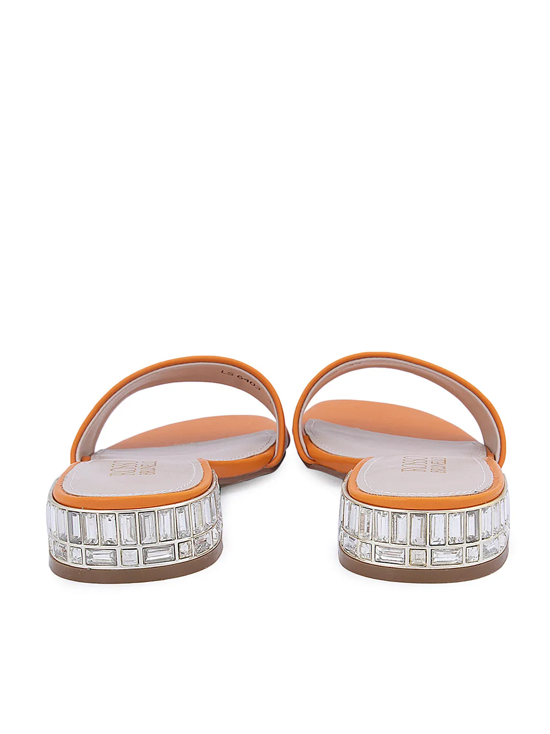 Orange Low Block Heels