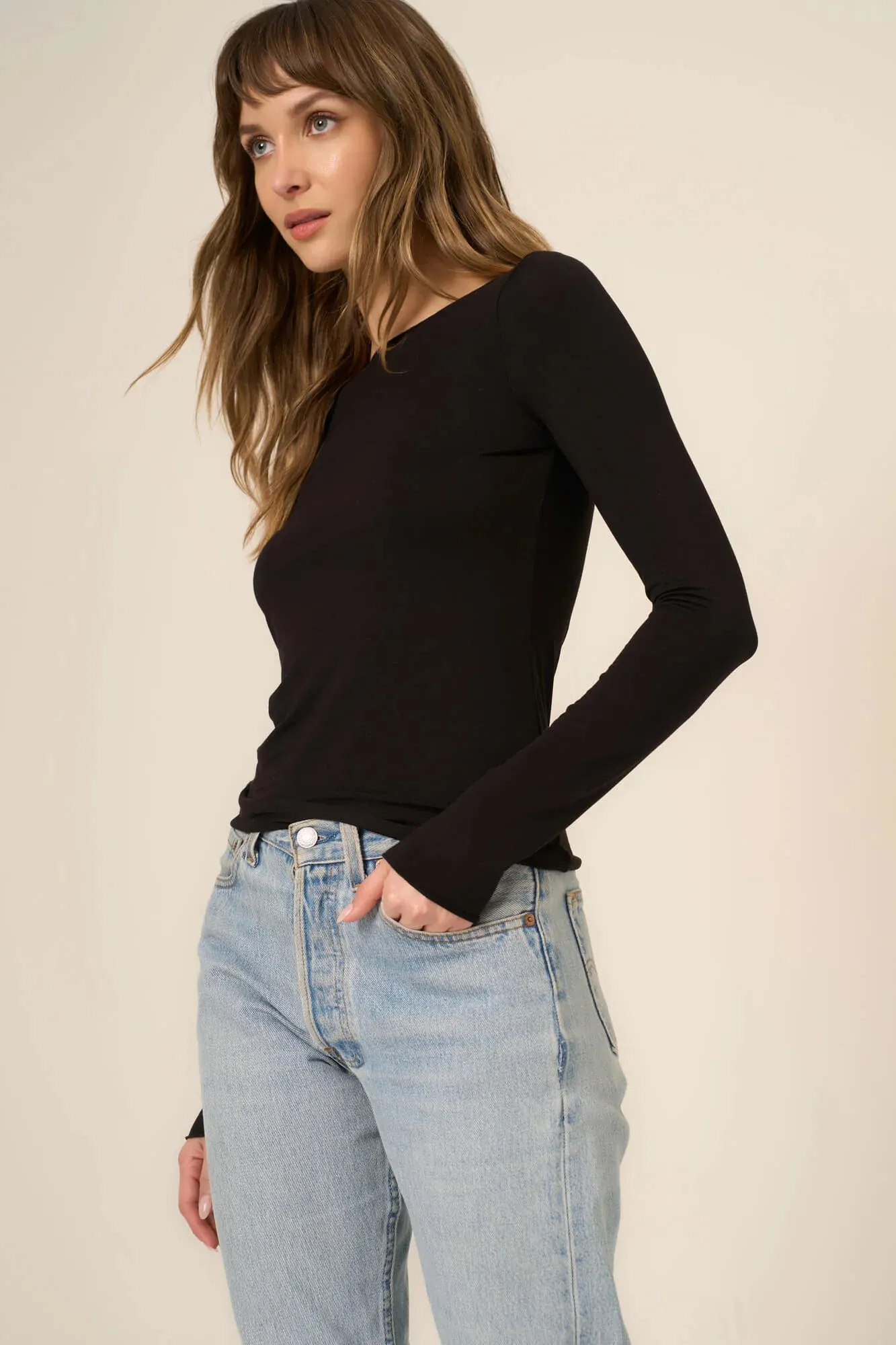 Project Social T Vera Boat Neck Long Sleeve