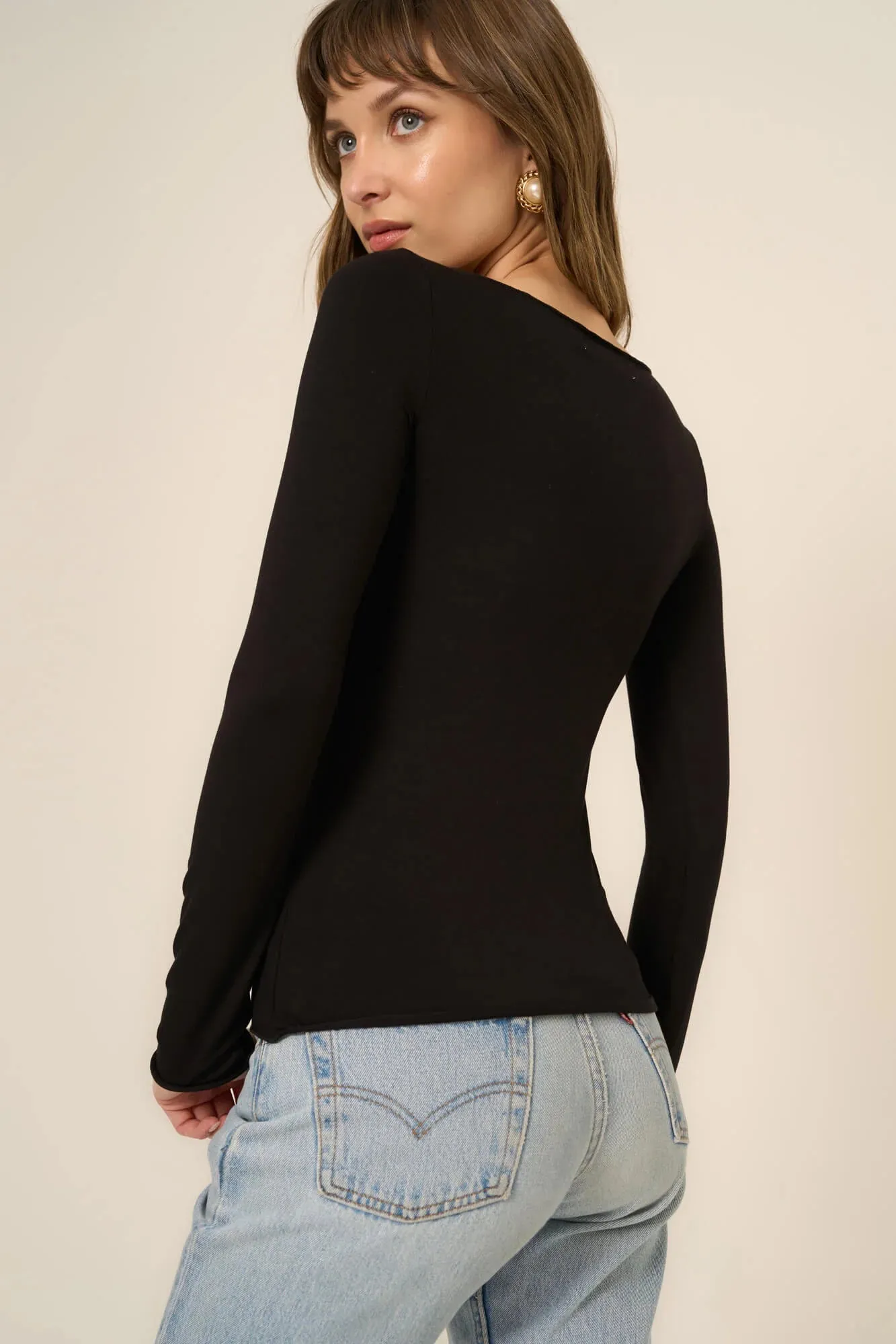 Project Social T Vera Boat Neck Long Sleeve
