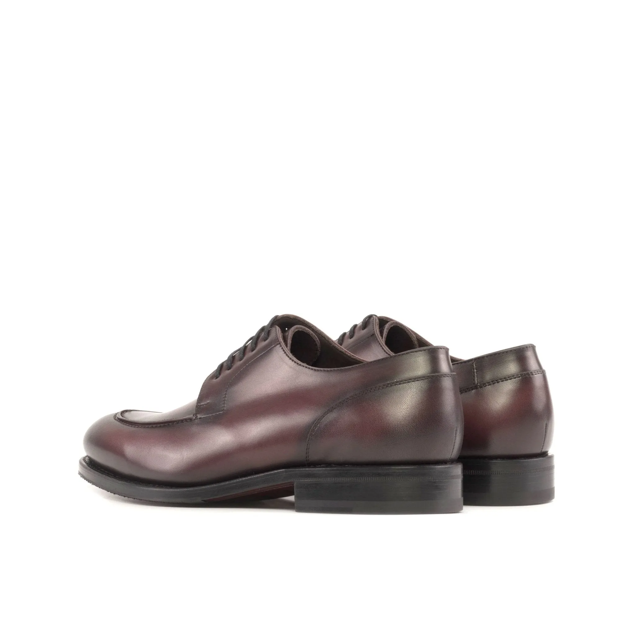 Split Toe Derby in Burnished Burgundy Box Calf