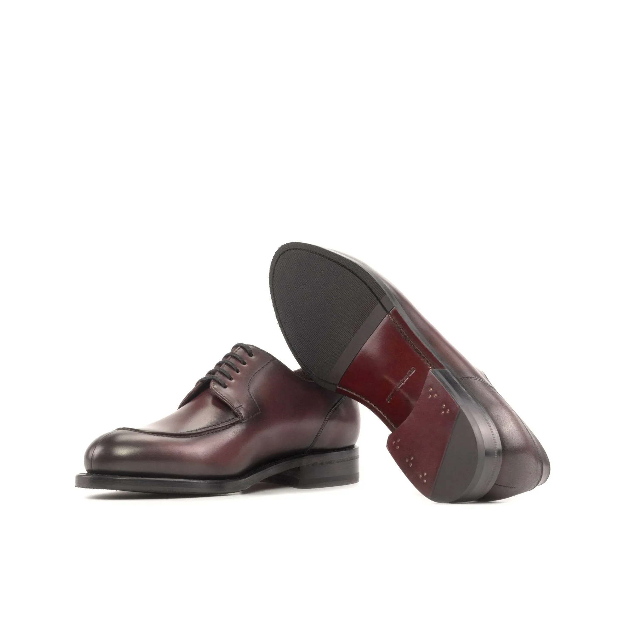Split Toe Derby in Burnished Burgundy Box Calf