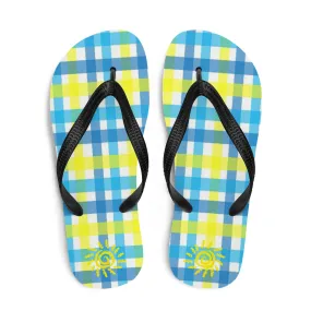 Summer Plaid Flip-Flops