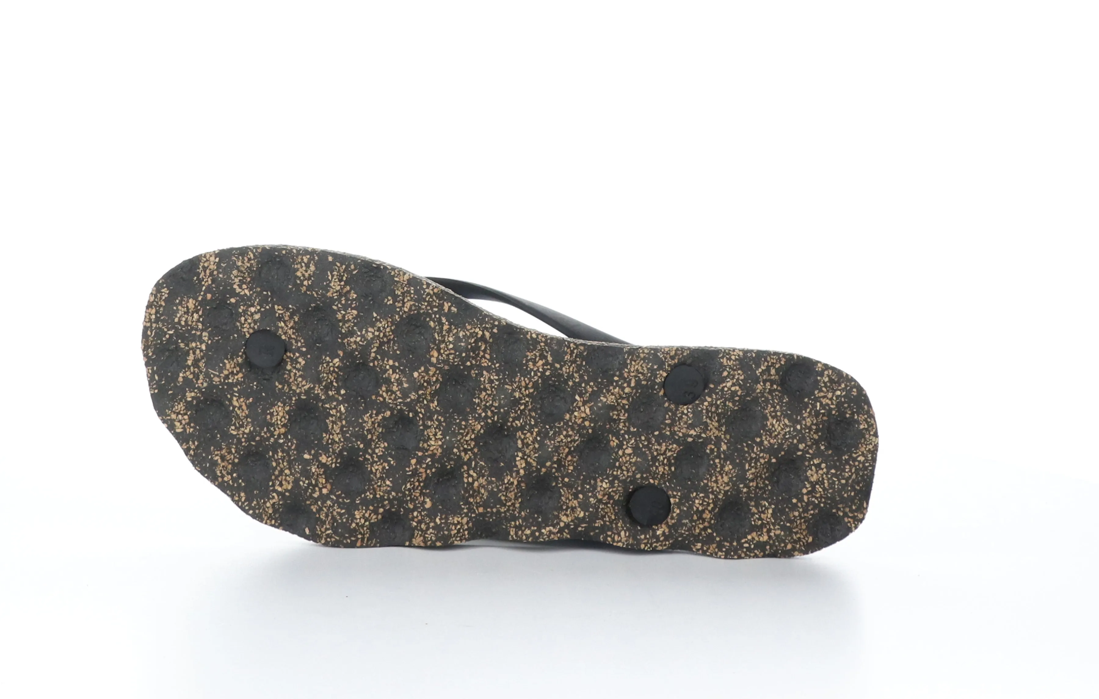 TURTLE_M Black Rubber Strap Beach Flip-Flops