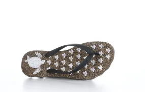 TURTLE_M Black Rubber Strap Beach Flip-Flops