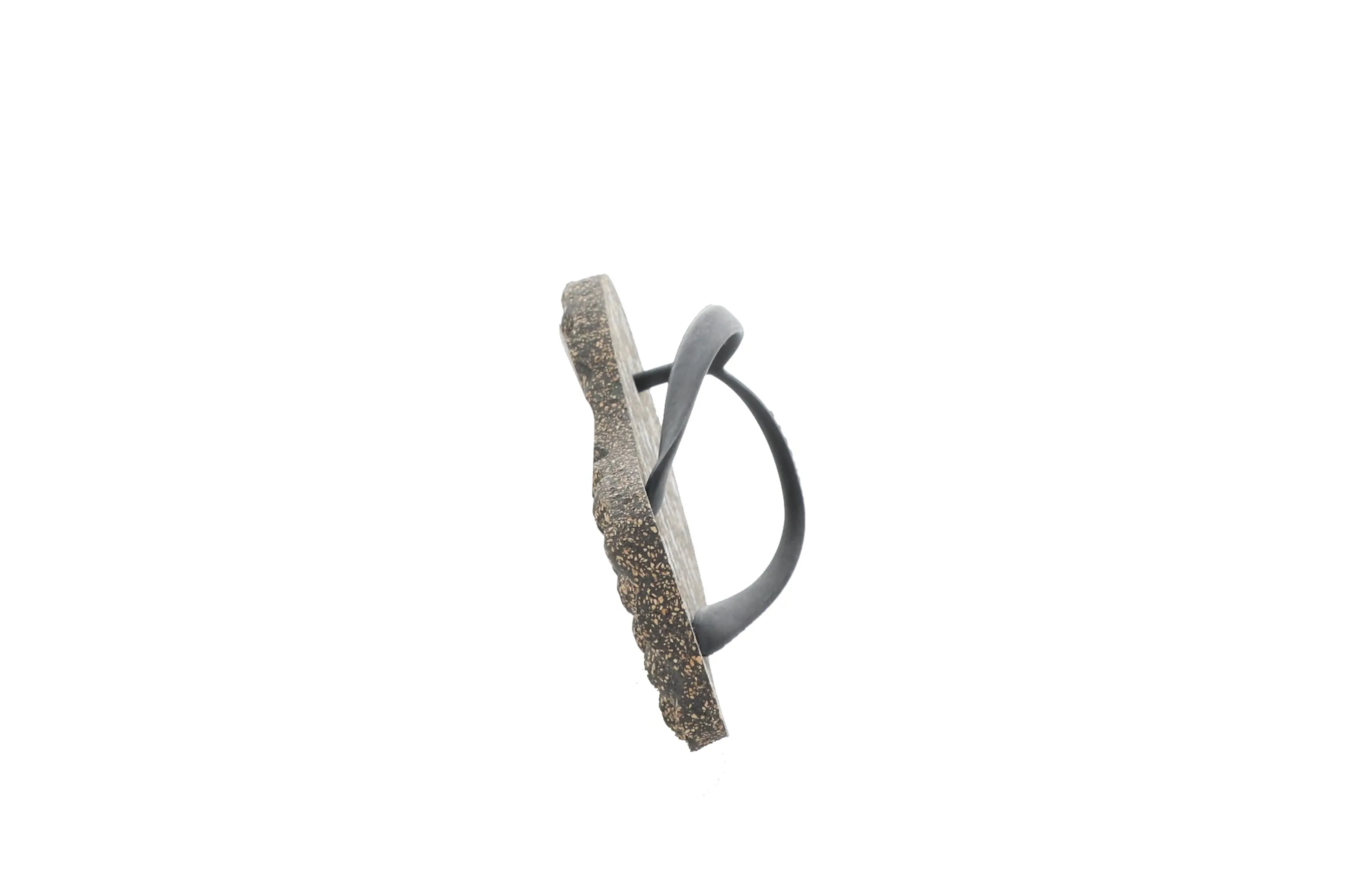 TURTLE_M Black Rubber Strap Beach Flip-Flops