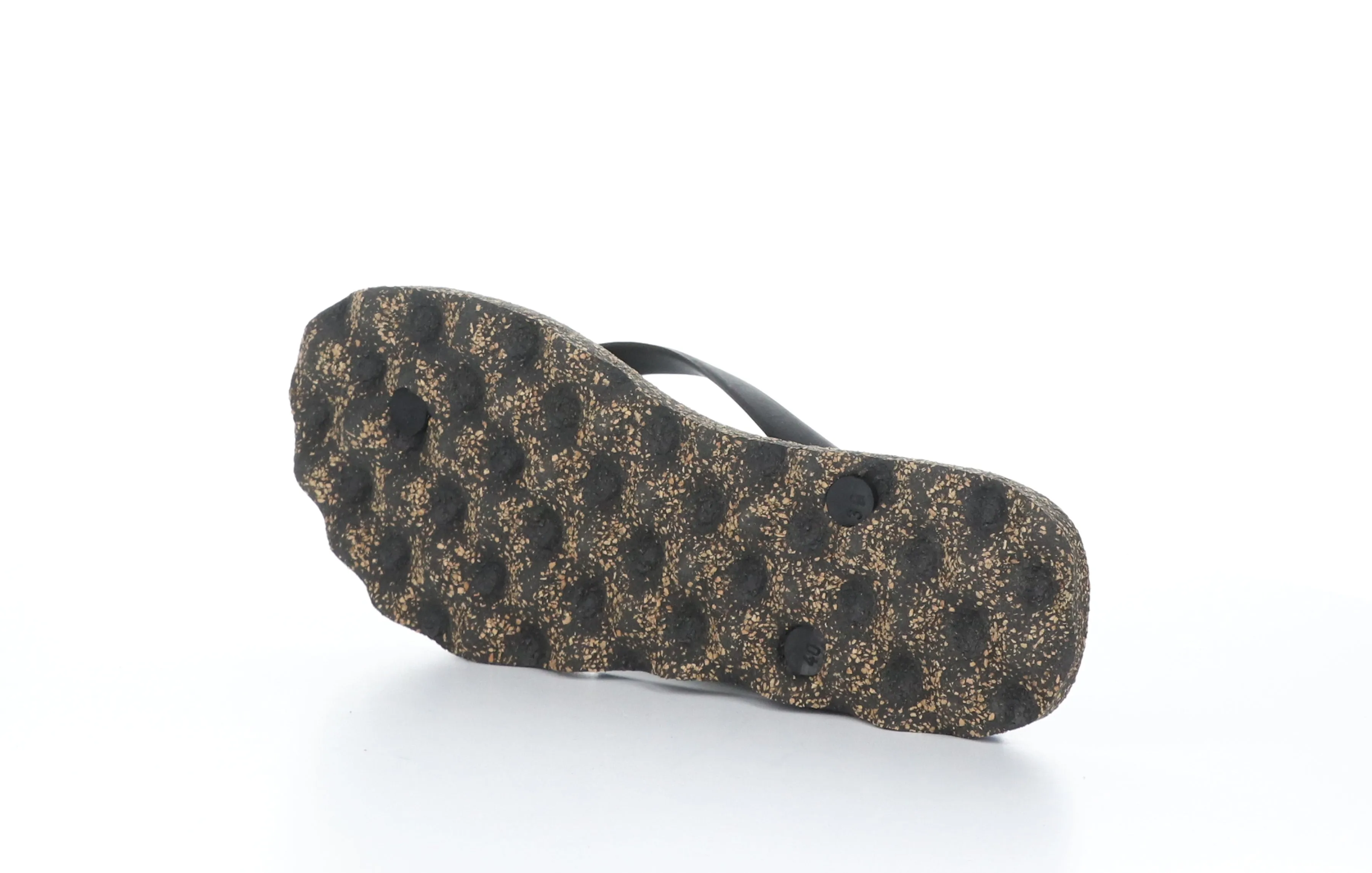 TURTLE_M Black Rubber Strap Beach Flip-Flops
