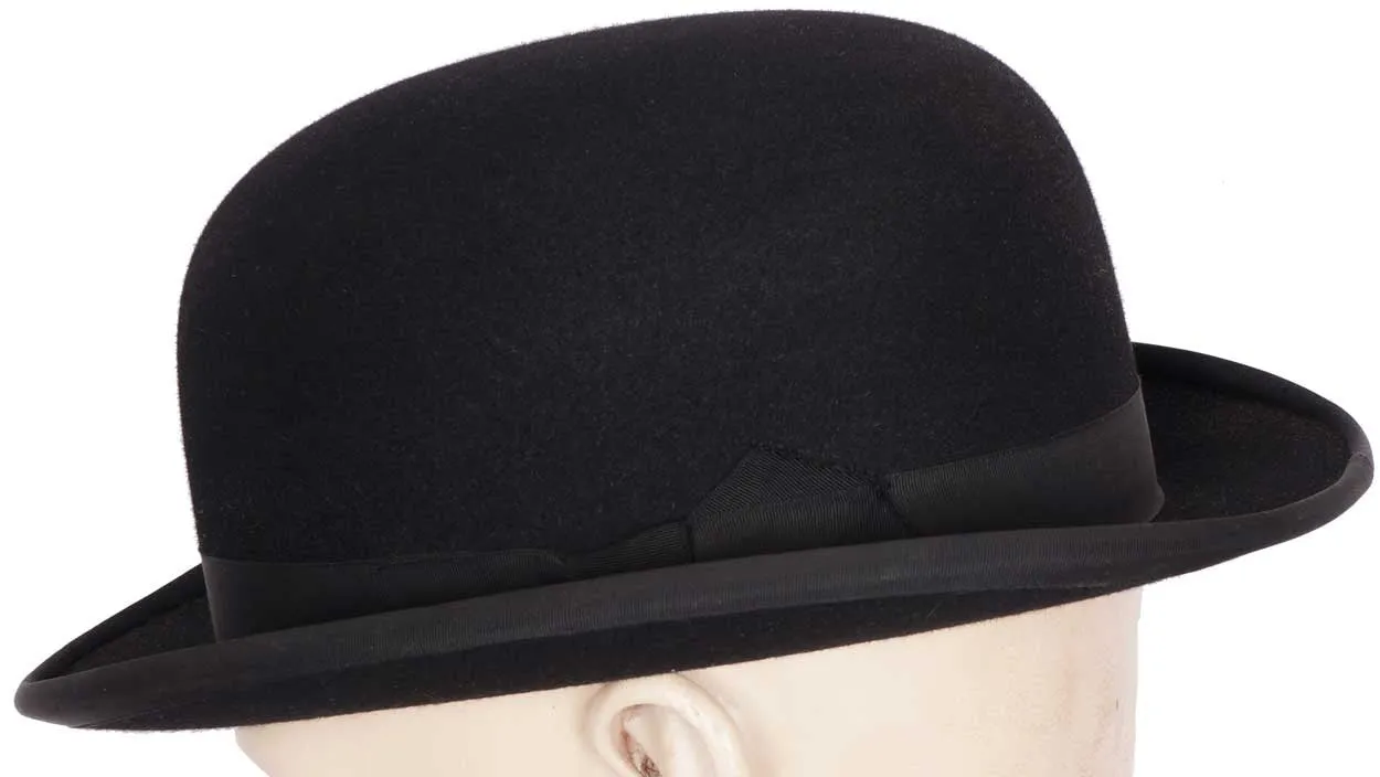 Vintage Mens English Bowler Hat Derby Moss Bros Covent Garden Large 7 3/8