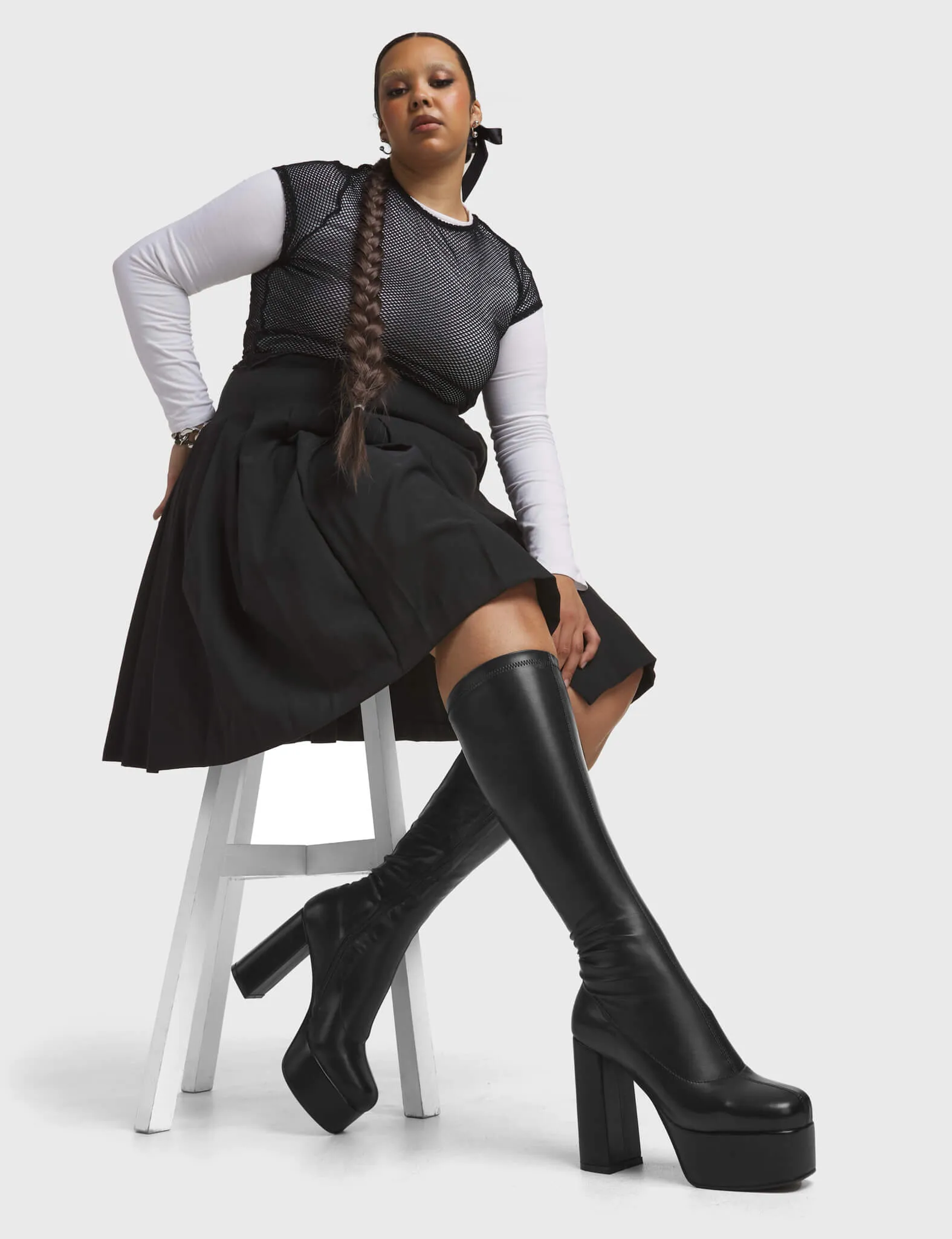 Whatta Showdown Super Stretch Platform Knee High Boots