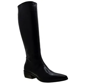 Women's Italian Shoes Jo Ghost 3114 Black Leather Knee High Boots available sizes 37 38